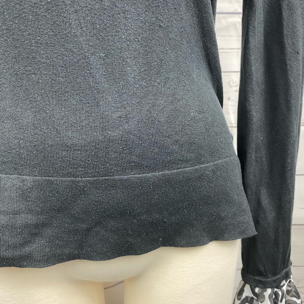 WHBM Black Ruffle Sweater - Picture 2 of 8